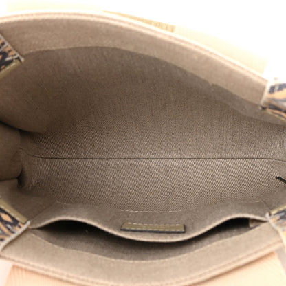 Chloe Cotton Calfskin Small Woody Ribbon Tote With Strap Slate Green 5 of 13