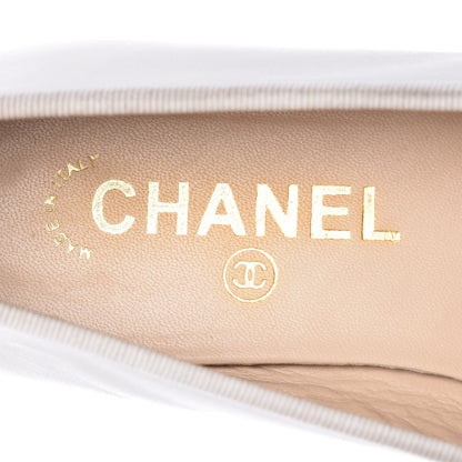 Chanel Lambskin Cap Toe CC Ballerina Flats 37 White Black 8 of 16