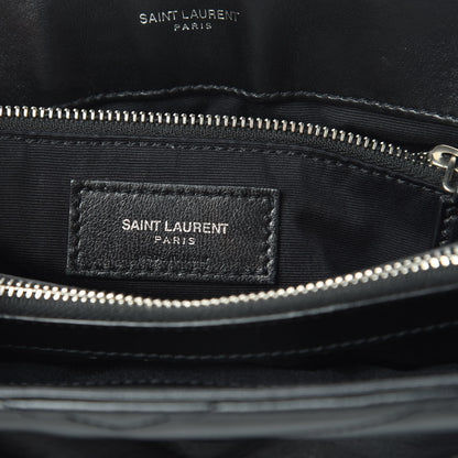 Saint Laurent Calfskin Y Quilted Monogram Medium Loulou Chain Satchel Black 7 of 17
