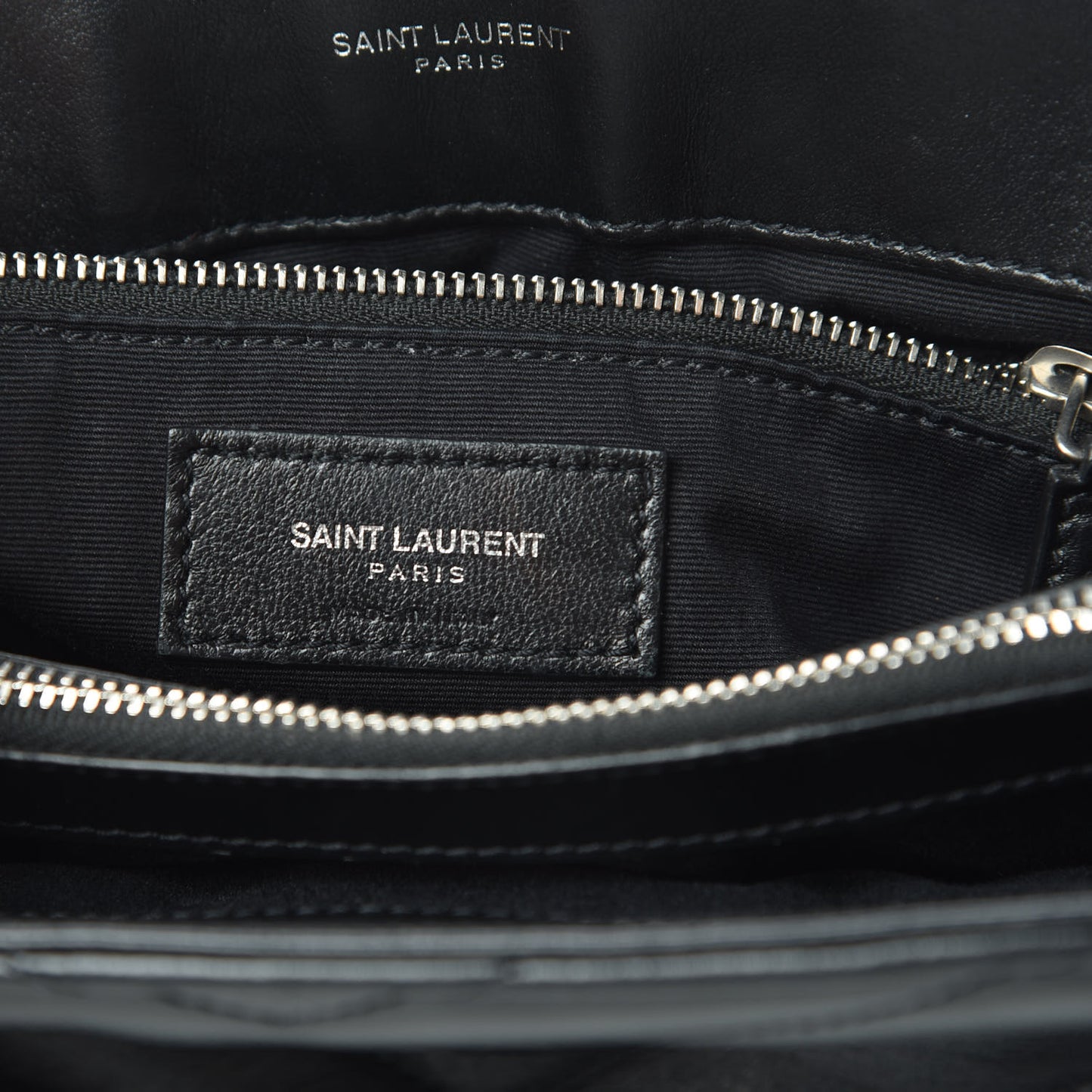 Calfskin Y Quilted Monogram Medium Loulou Chain Satchel Black