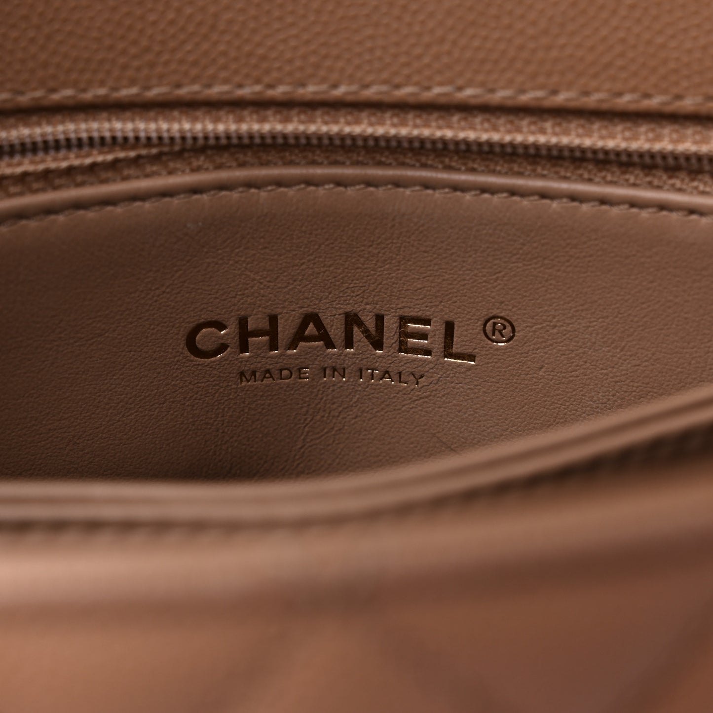 Caviar Quilted Mini Coco Handle Flap Brown