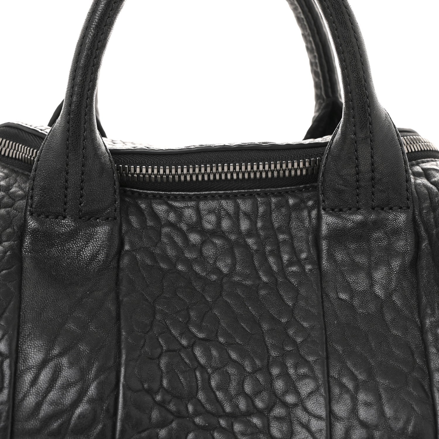 Alexander Wang Pebbled Lambskin Rocco Black Silver Hardware