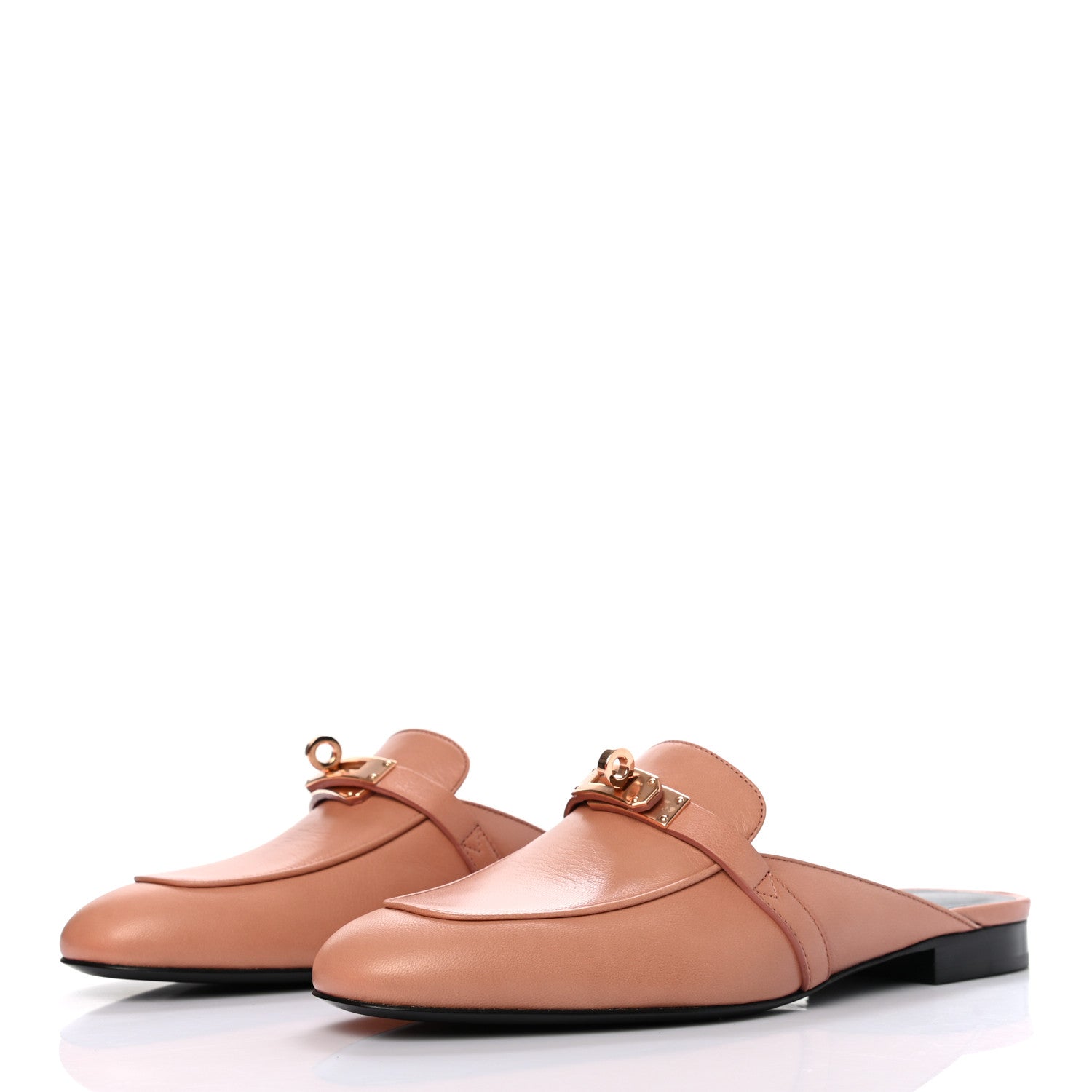 Hermes Goatskin Oz Mules 37.5 Rose Aube 3 of 8