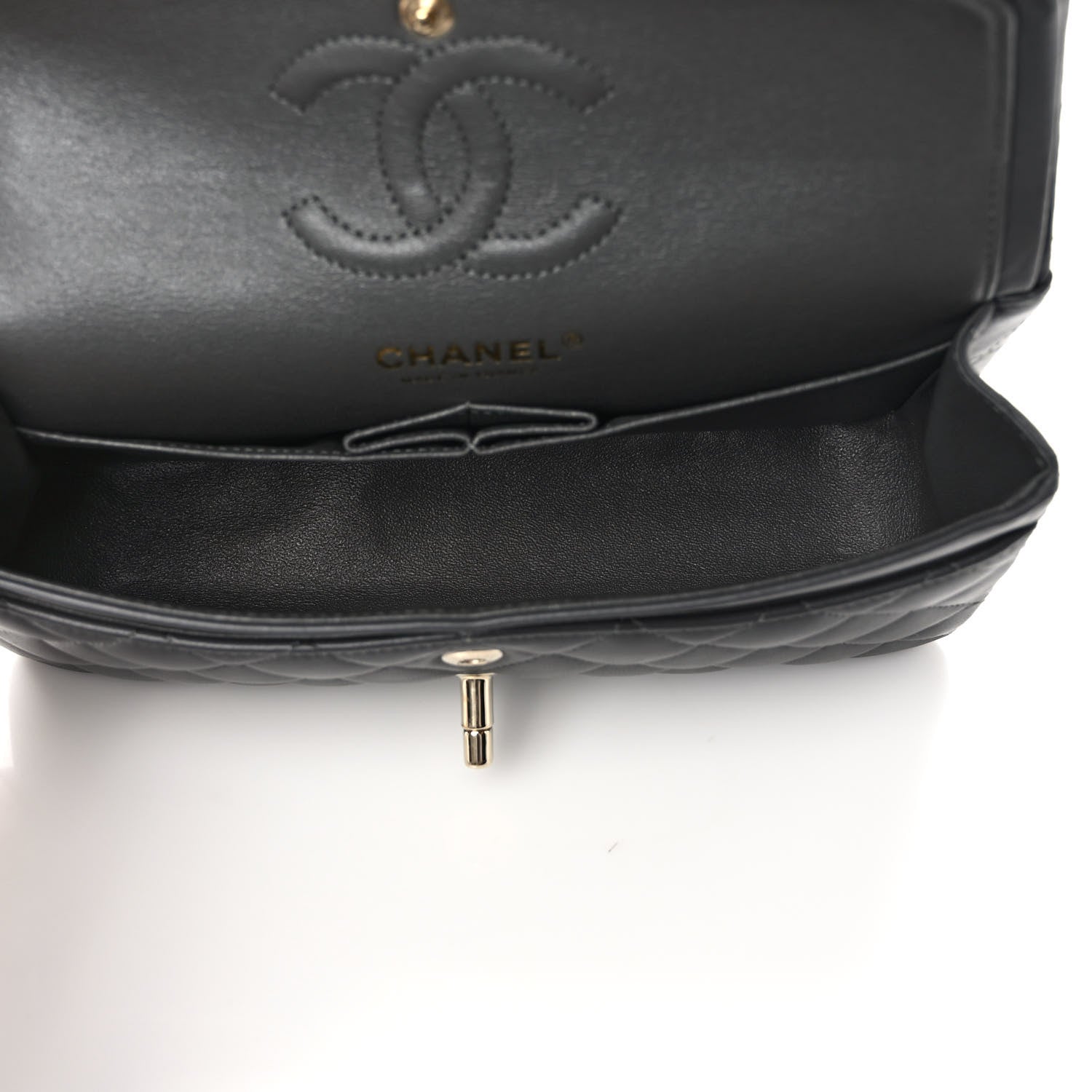 Chanel Lambskin Quilted Small Double Flap Dark Grey 5 of 11