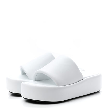 Balenciaga Smooth Nappa Logo Rise Platform Sandals 37 White Black 3 of 8