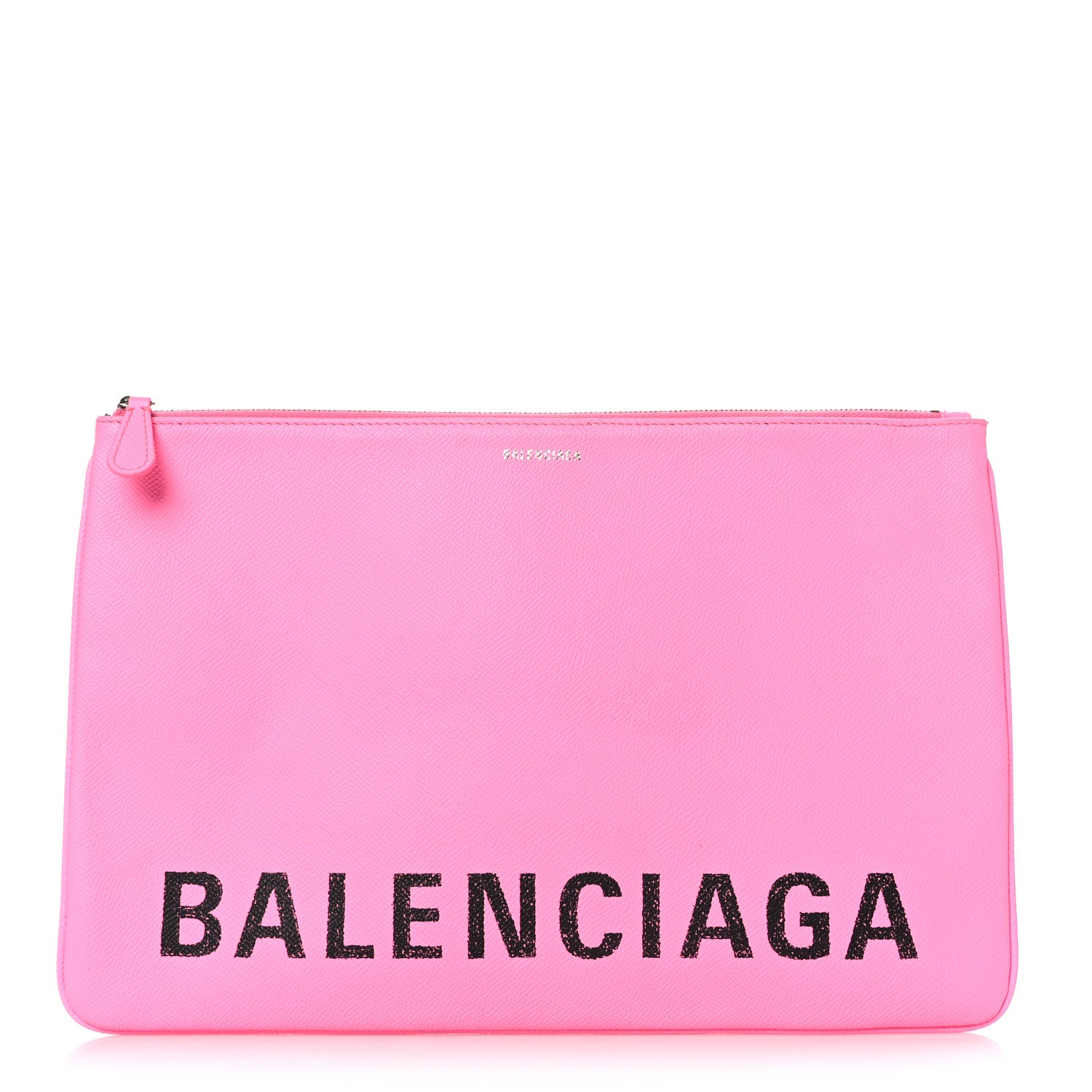 Balenciaga Calfskin Logo Large Zip Pouch Acid Pink 1 of 6
