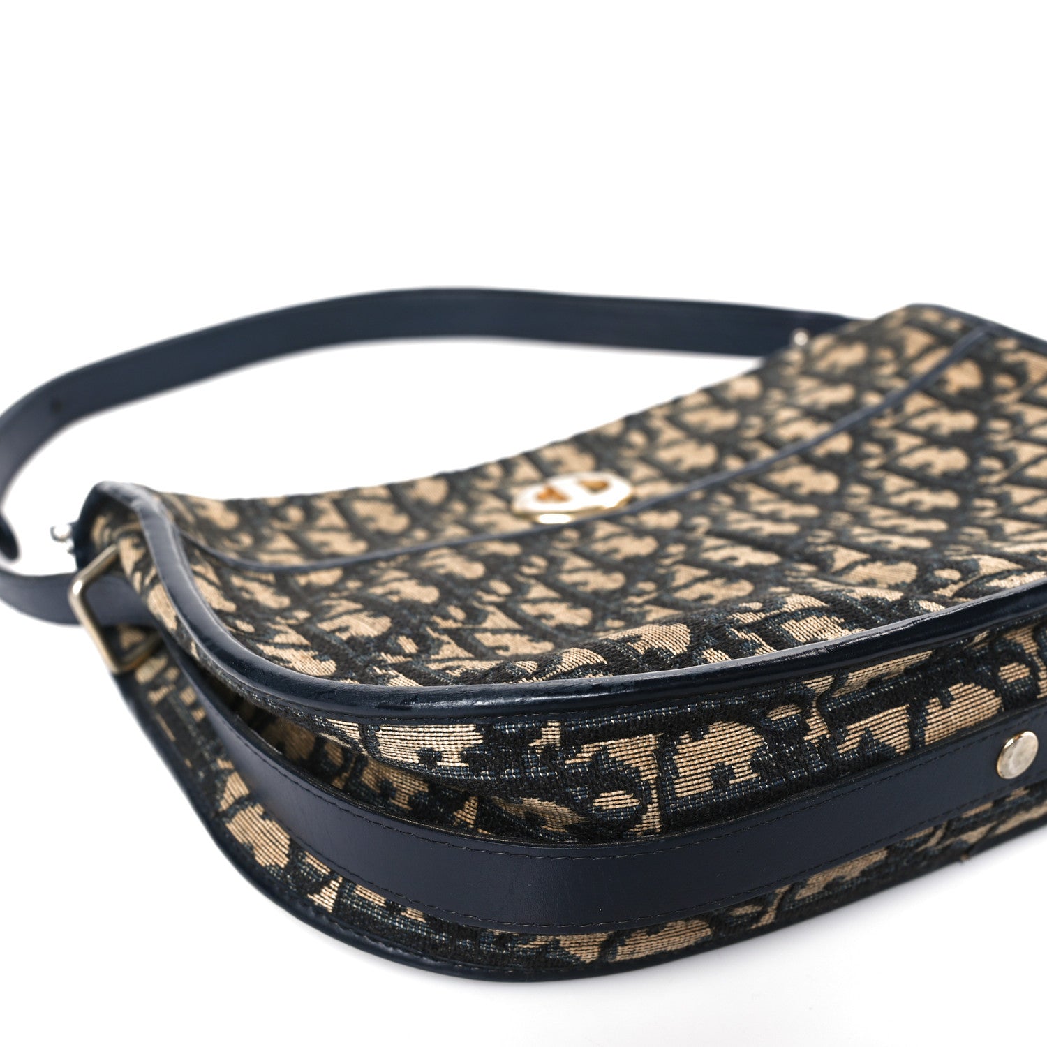 Christian Dior Monogram Trotter Shoulder Bag Navy Blue 6 of 11