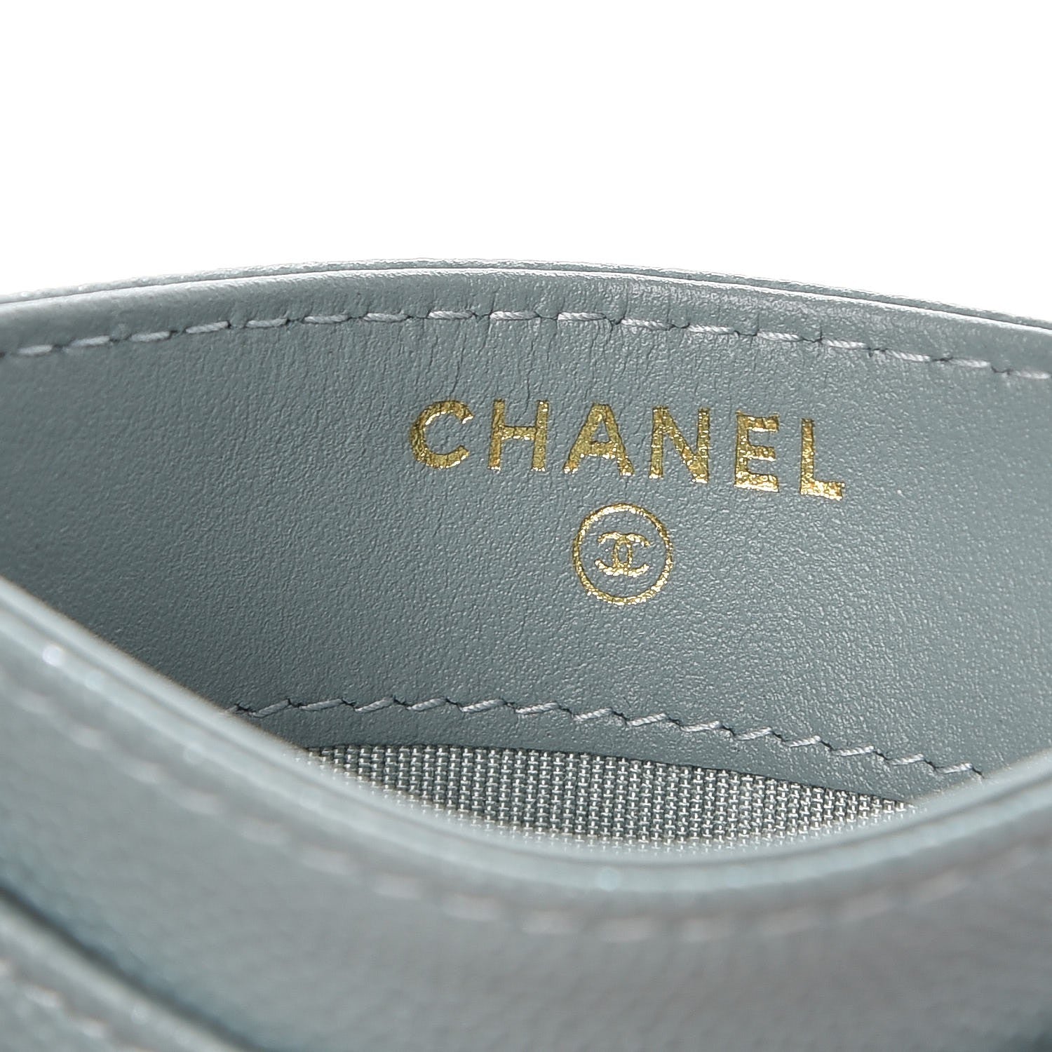 Chanel Iridescent Caviar Quilted Card Holder Light Blue 6 of 10