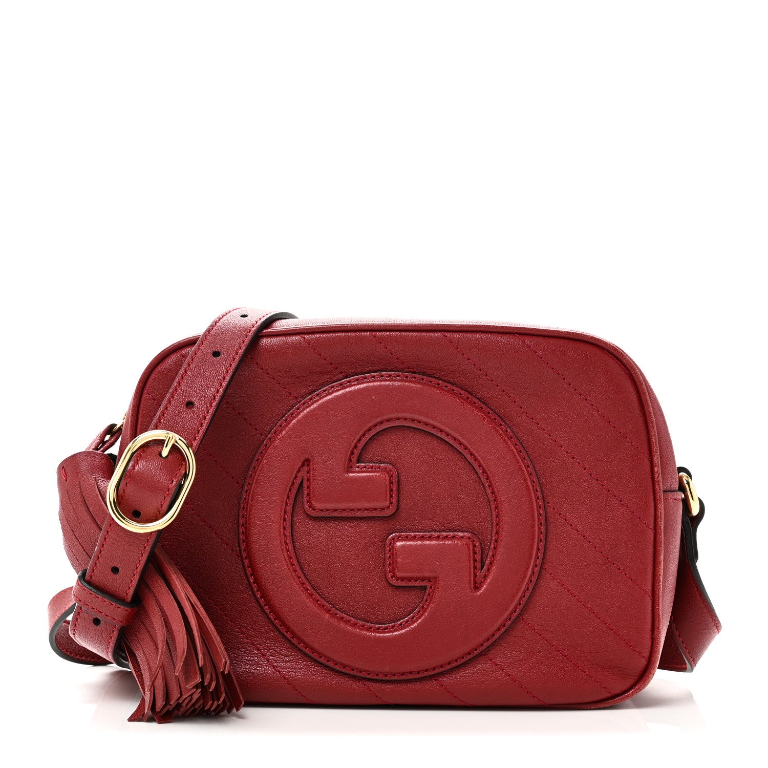 Gucci Sakai Be Green Calfskin Diagonal Stitched Small Blondie Shoulder Bag Rosso 1 of 10