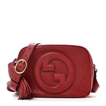 Gucci Sakai Be Green Calfskin Diagonal Stitched Small Blondie Shoulder Bag Rosso 1 of 10