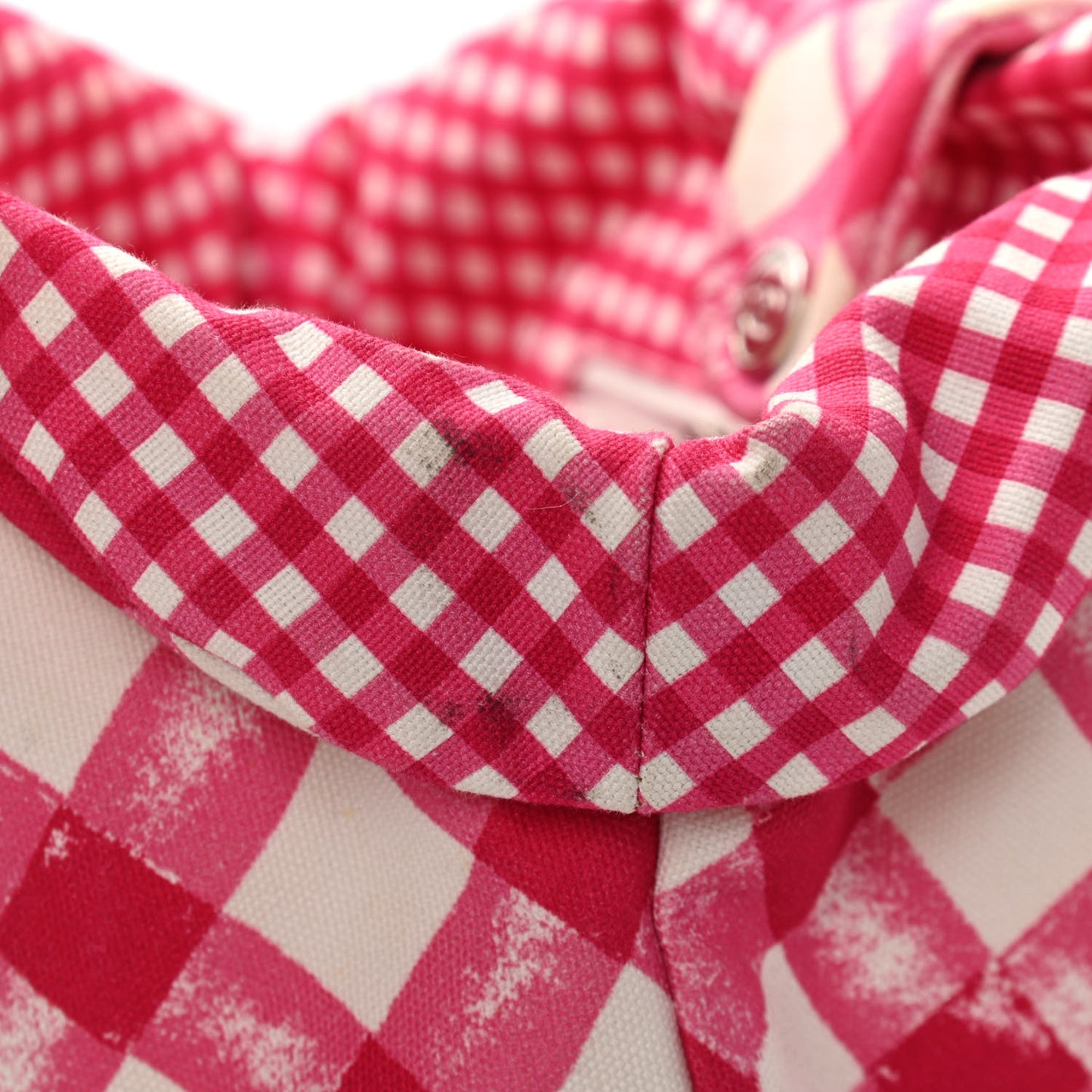 Canvas Gingham Printed Small CC Tote Pink White