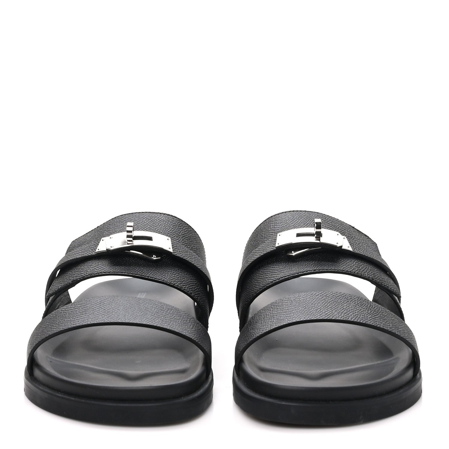 Hermes Epsom Mens Jackson Sandals 45 Black 3 of 9