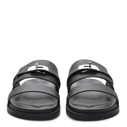 Hermes Epsom Mens Jackson Sandals 45 Black 3 of 9