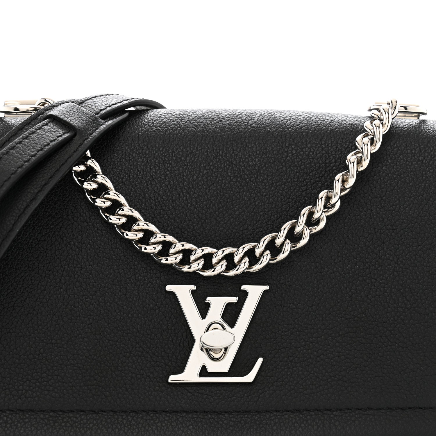 Louis Vuitton Calfskin Lockme II Chain Bag BB Black 7 of 9