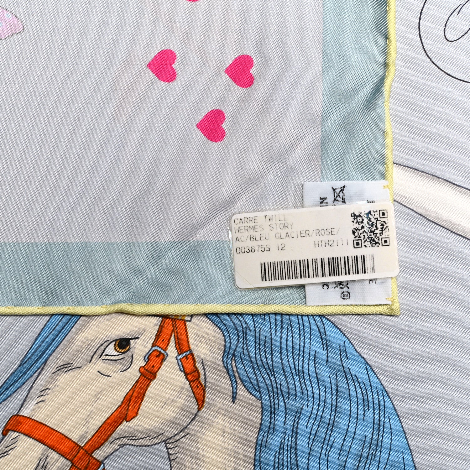 Hermes Silk Story 90 Scarf Bleu Glacier Rose Multicolor 3 of 6