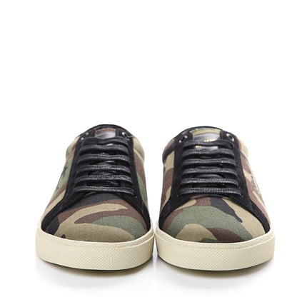 Saint Laurent Canvas Camouflage Signa SL/06 Low Top Sneakers 42 Kaki 2 of 8