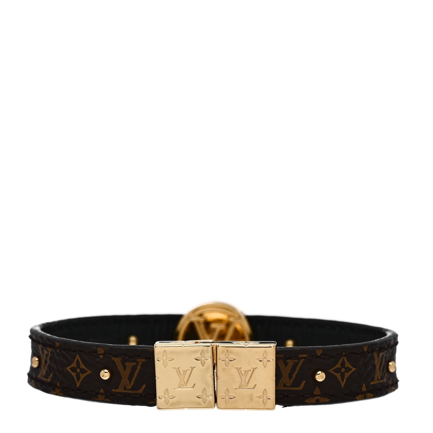 Monogram LV Circle Reversible Bracelet 17 Black