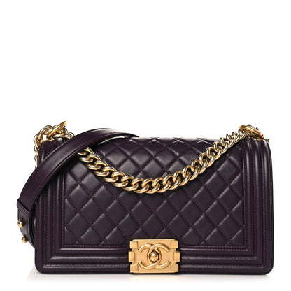 Chanel Lambskin Quilted Medium Boy Flap Purple 1 of 9