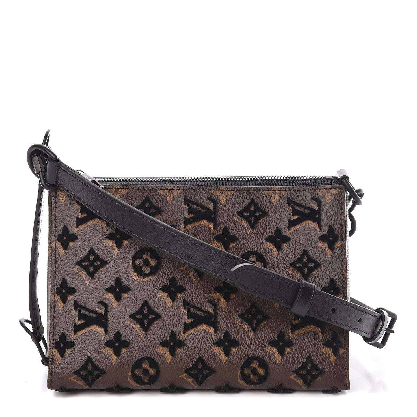 Monogram Tuffetage Triangle Messenger Black