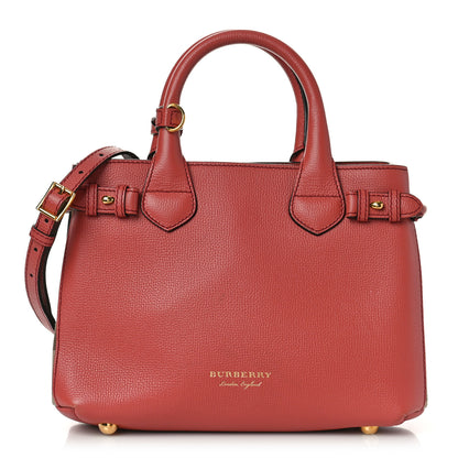 Burberry Derby Calfskin House Check Small Banner Tote Cinnamon Red 1 of 8