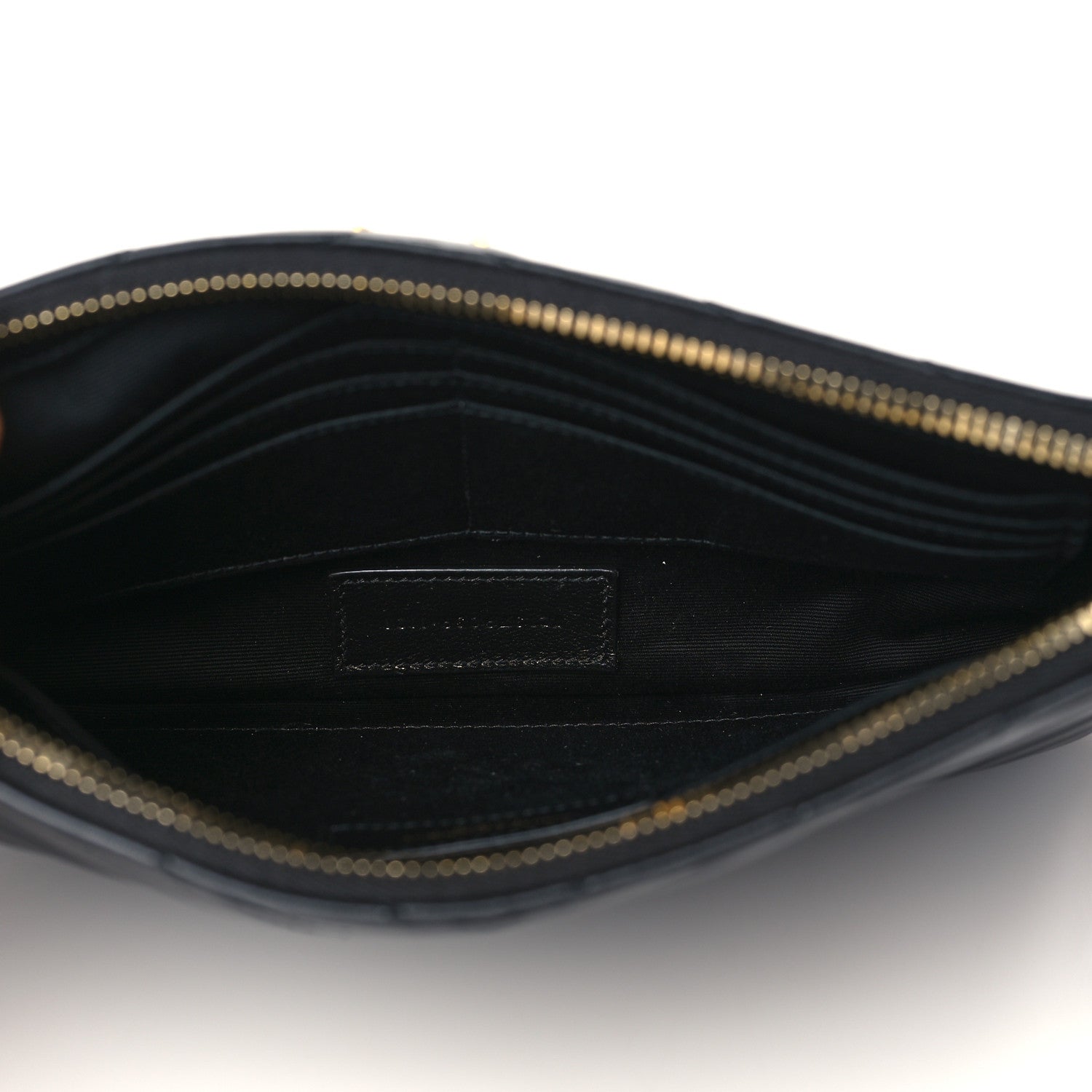 Saint Laurent Calfskin Matelasse Chevron Monogram A5 Wristlet Black 5 of 9