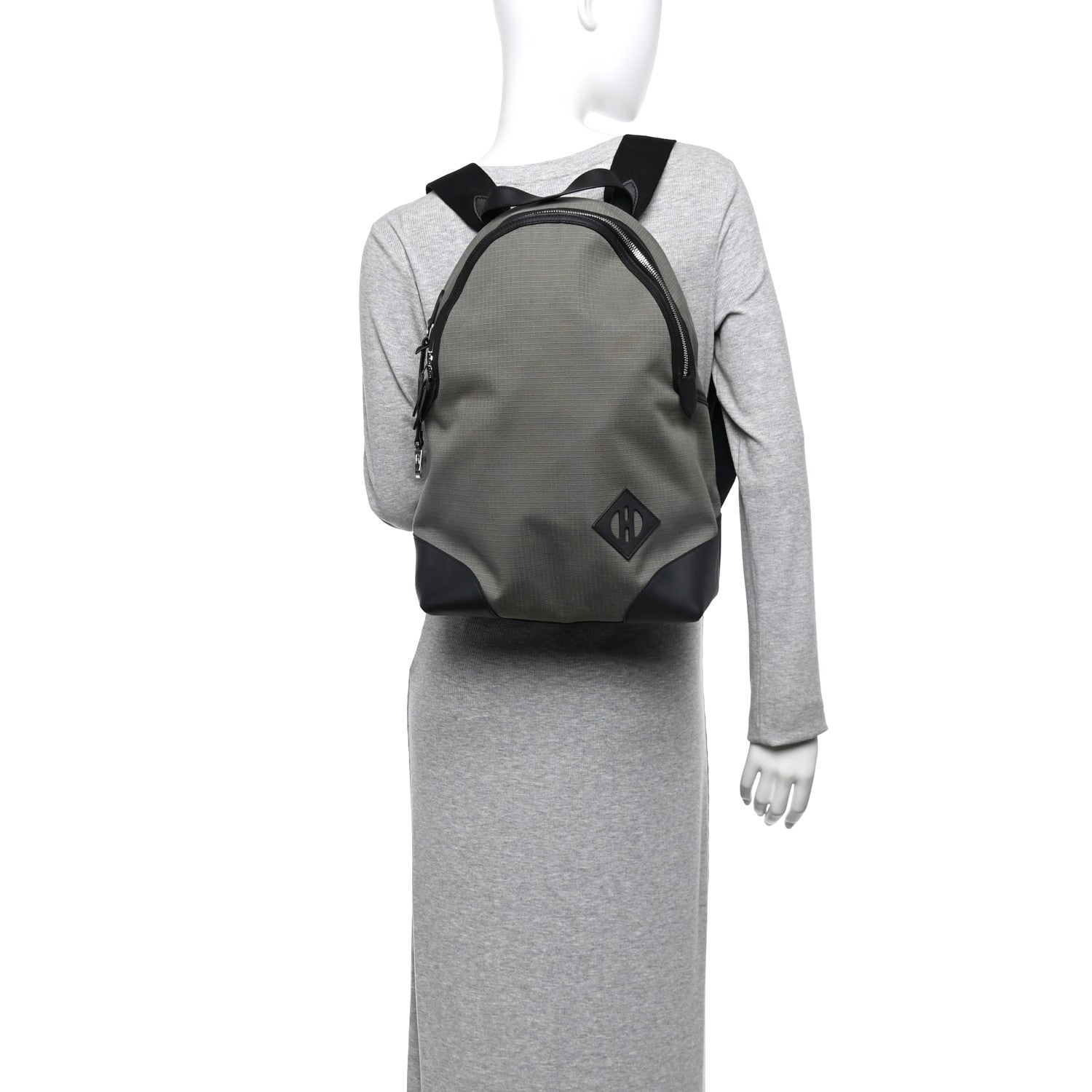 Hermes Bivoac Canvas Swift Allback Backpack Kaki Black 2 of 10