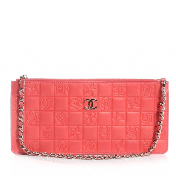 Lambskin Precious Symbols Pochette Coral