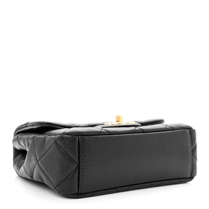 Chanel Shiny Caviar Quilted Mini Top Handle Flap Black 4 of 11