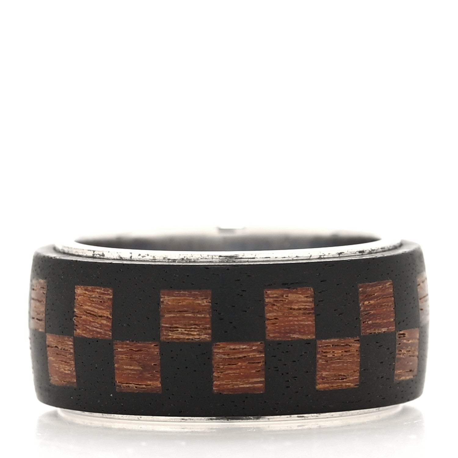 Louis Vuitton Damier Wood Brass Ring 56 7.5 Brown 3 of 5