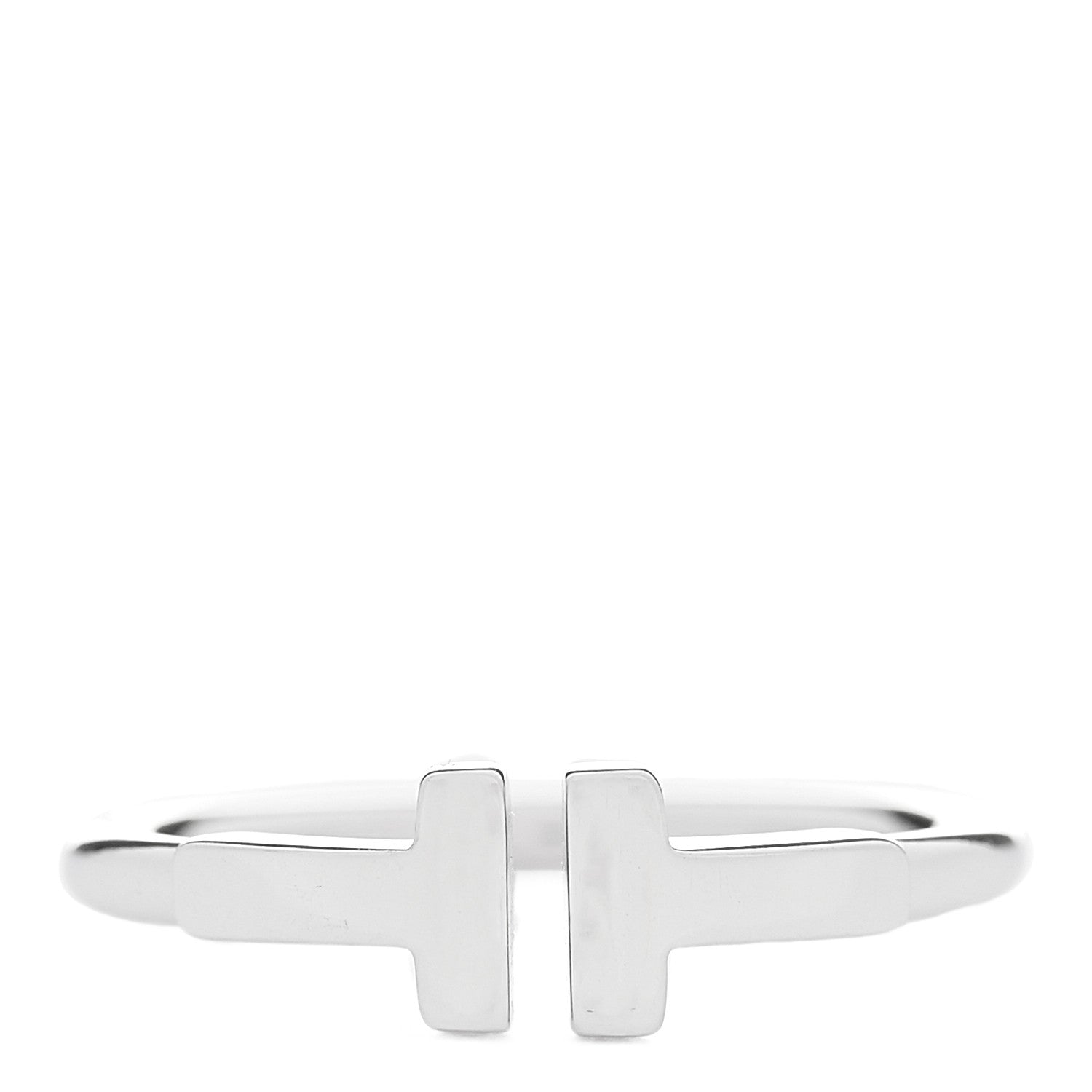Tiffany 18K White Gold T Wire Ring 52 6 1 of 5
