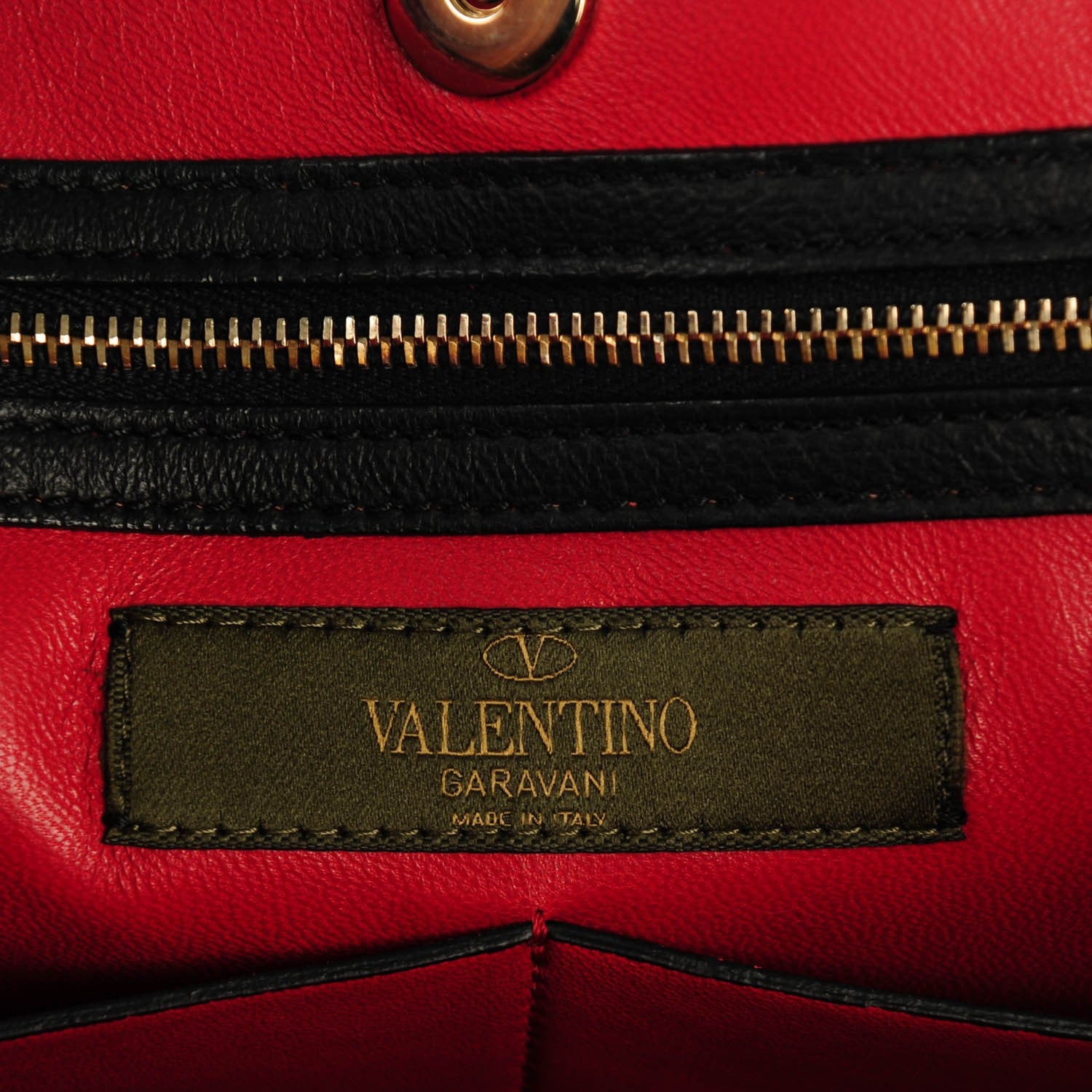 Valentino Garavani Nappa Canvas Camouflage Medium Rockstud Soft Tote Red 6 of 7