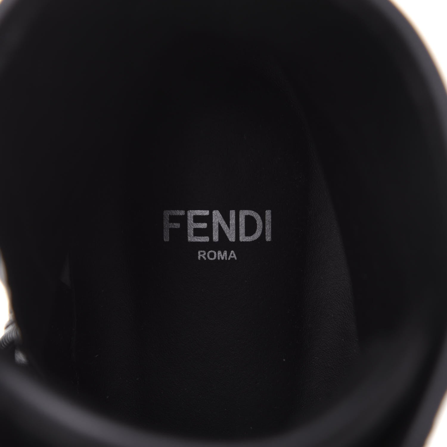 Fendi Nappa FF Embossed Womens Biker Boots 38.5 Black 9 of 10