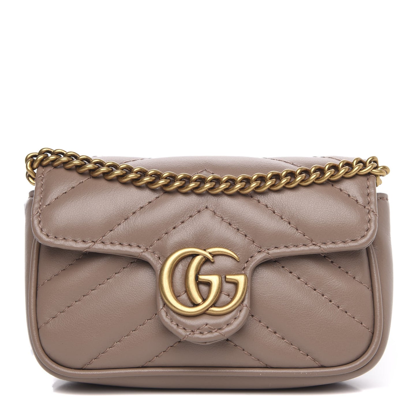 Calfskin Matelasse Heart GG Marmont 2.0 Coin Purse On A Chain Porcelain Rose