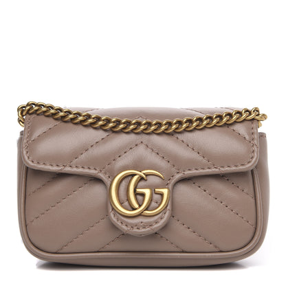 Gucci Calfskin Matelasse Heart GG Marmont 2.0 Coin Purse On A Chain Porcelain Rose 1 of 10