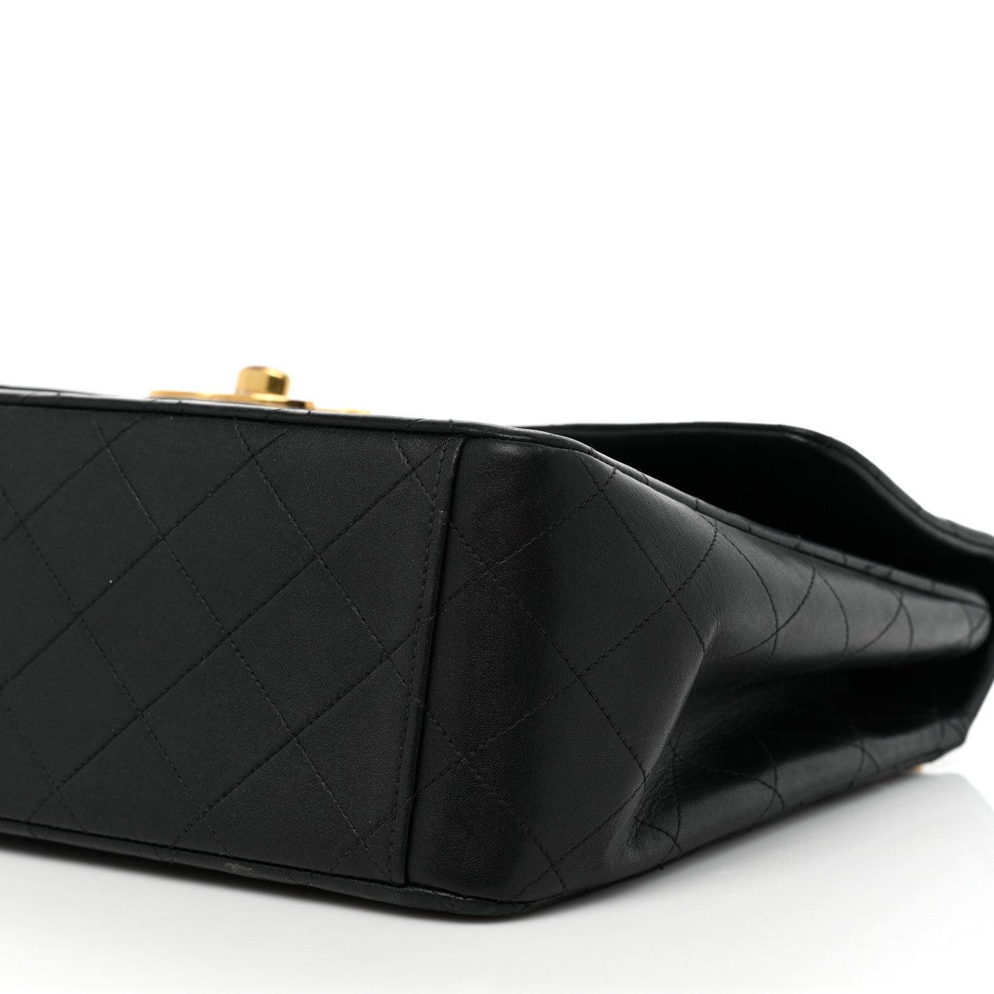 Lambskin Quilted XL Jumbo Single Flap Black