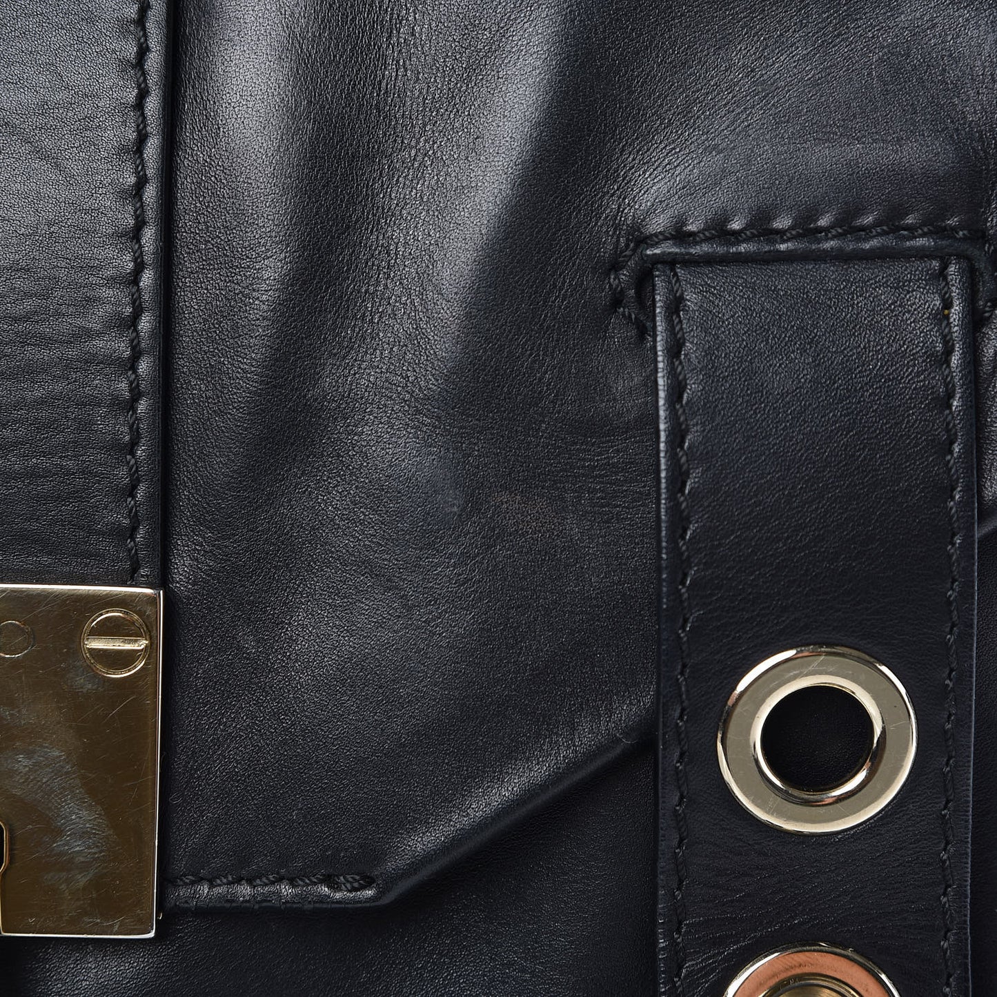 Calfskin Pauline Messenger Bag Black