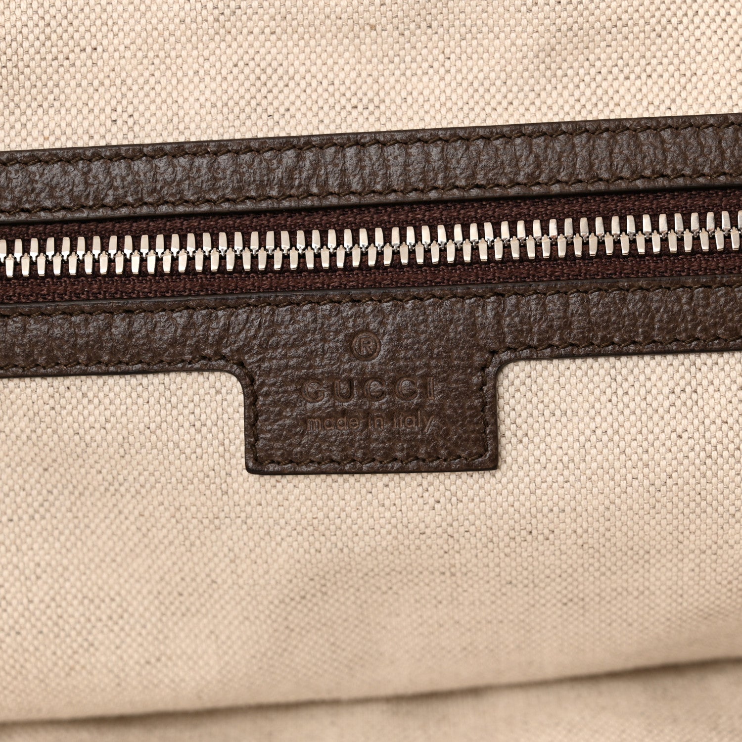 Gucci Canvas Logo Embossed Ophidia Tote Beige 7 of 10