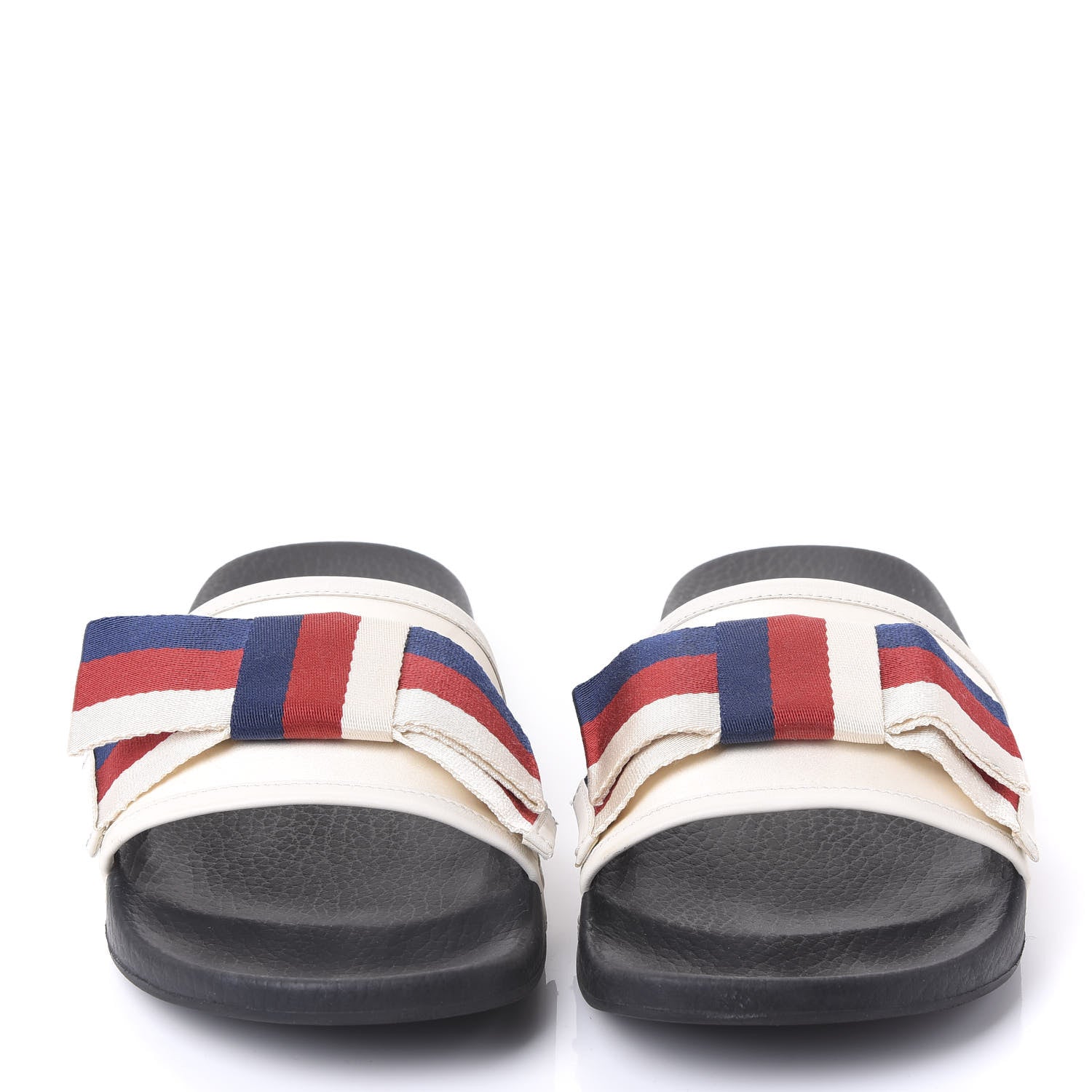 Gucci Satin Web Sylvie Bow Slide Sandals 42 White 2 of 8