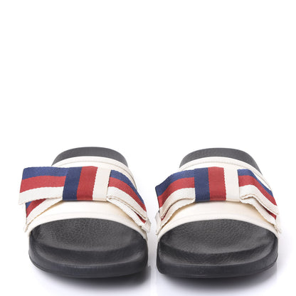 Gucci Satin Web Sylvie Bow Slide Sandals 42 White 2 of 8