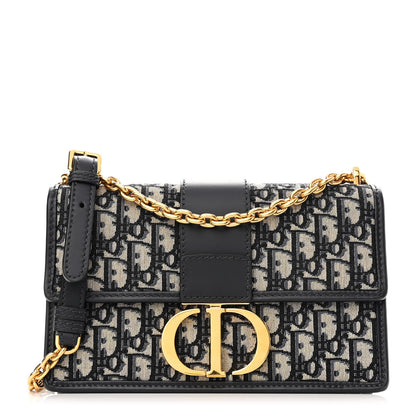 Christian Dior Oblique 30 Montaigne Chain Flap Bag Blue 1 of 10