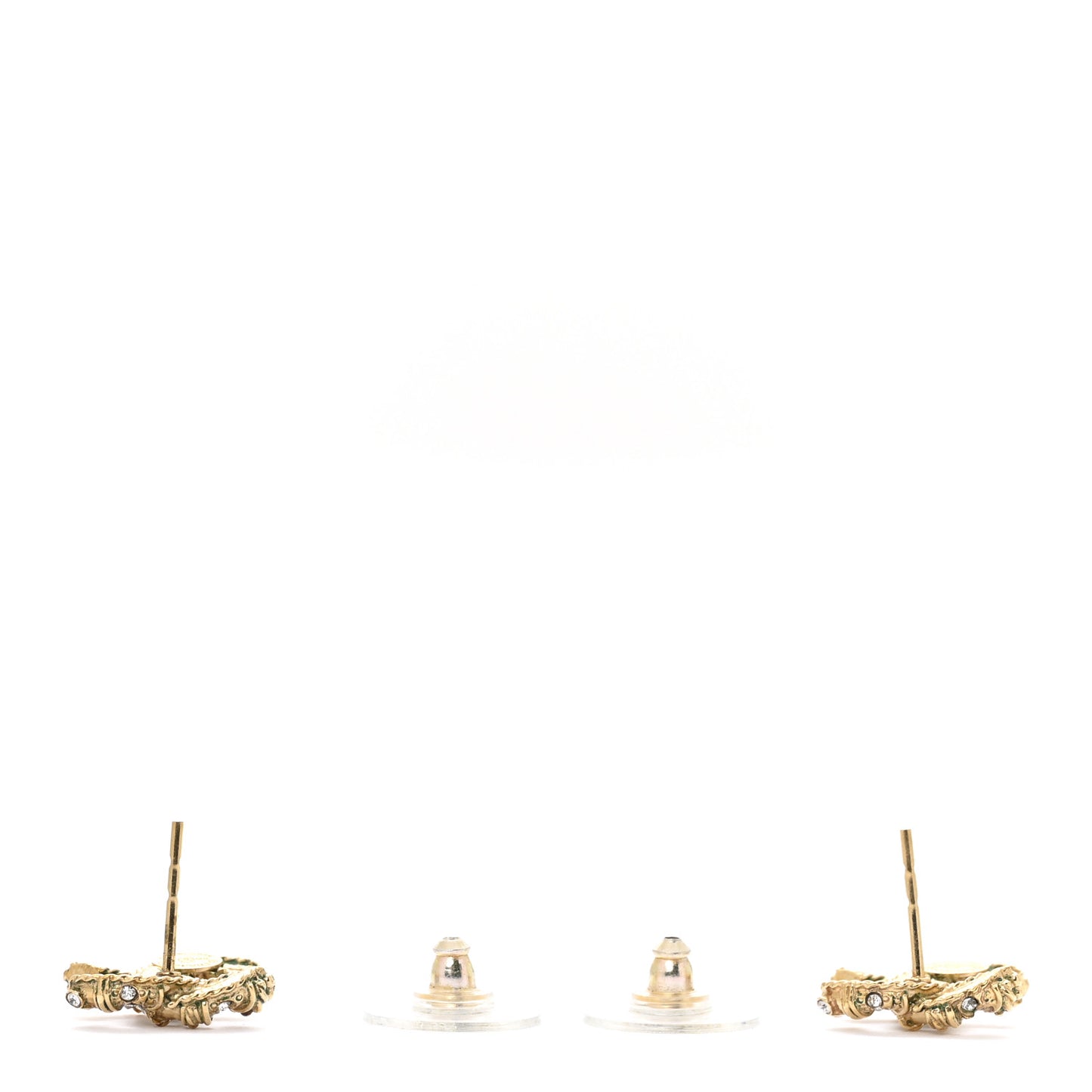 Crystal Mini Twist CC Earrings Gold