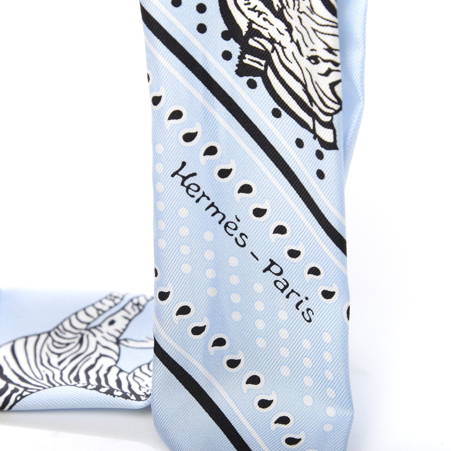 Silk Les Zebres Twilly Ciel Black White