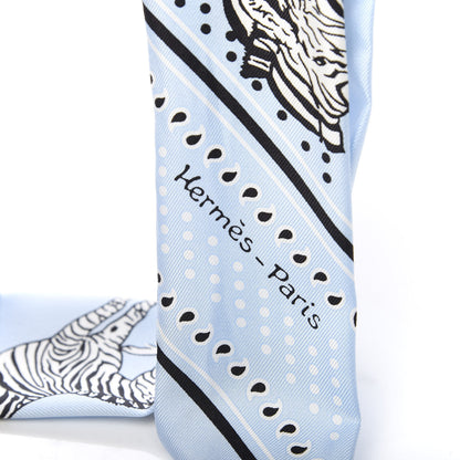 Hermes Silk Les Zebres Twilly Ciel Black White 2 of 4