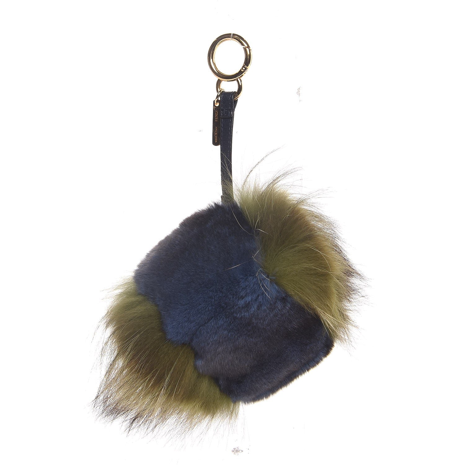 Fendi Fox Fur Bag Charm Blue Green 1 of 3