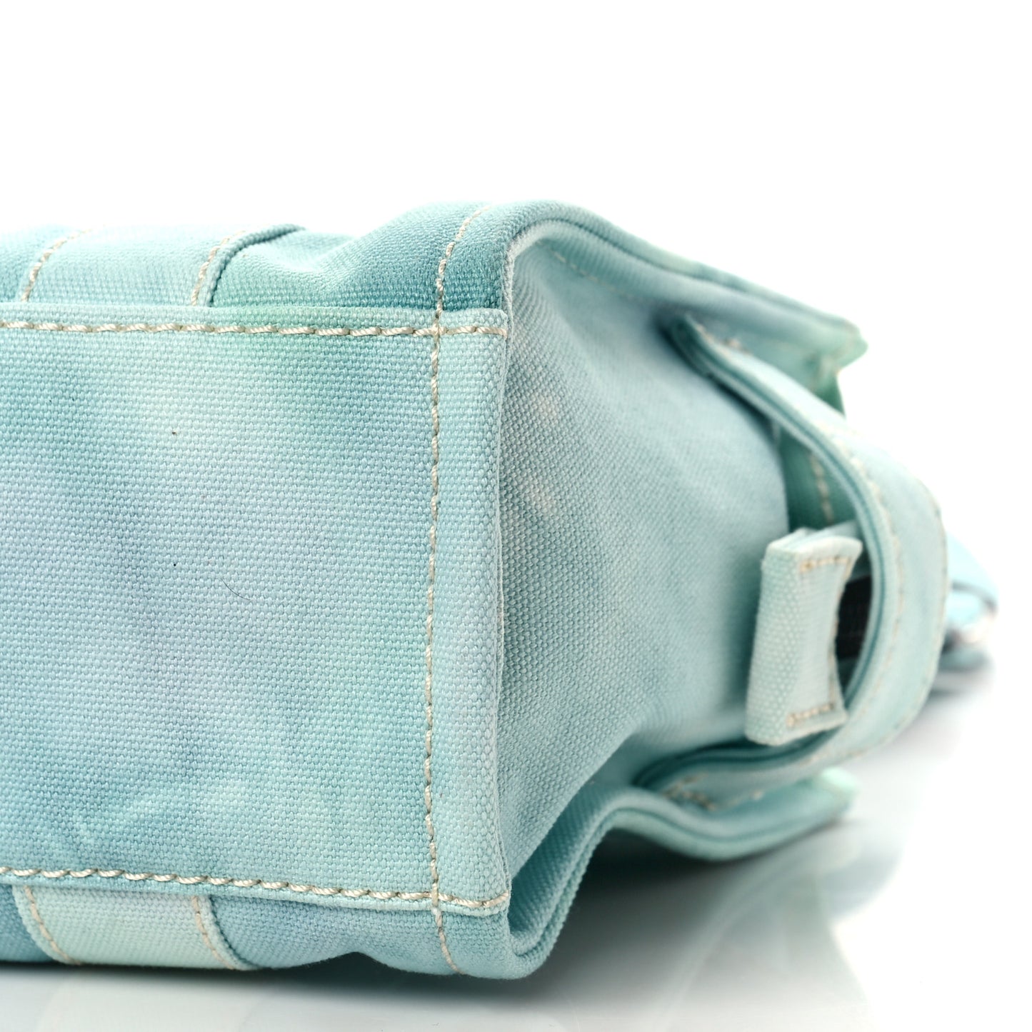Cotton Canvas Mini The Traveler Tote Bag Teal Tie Dye