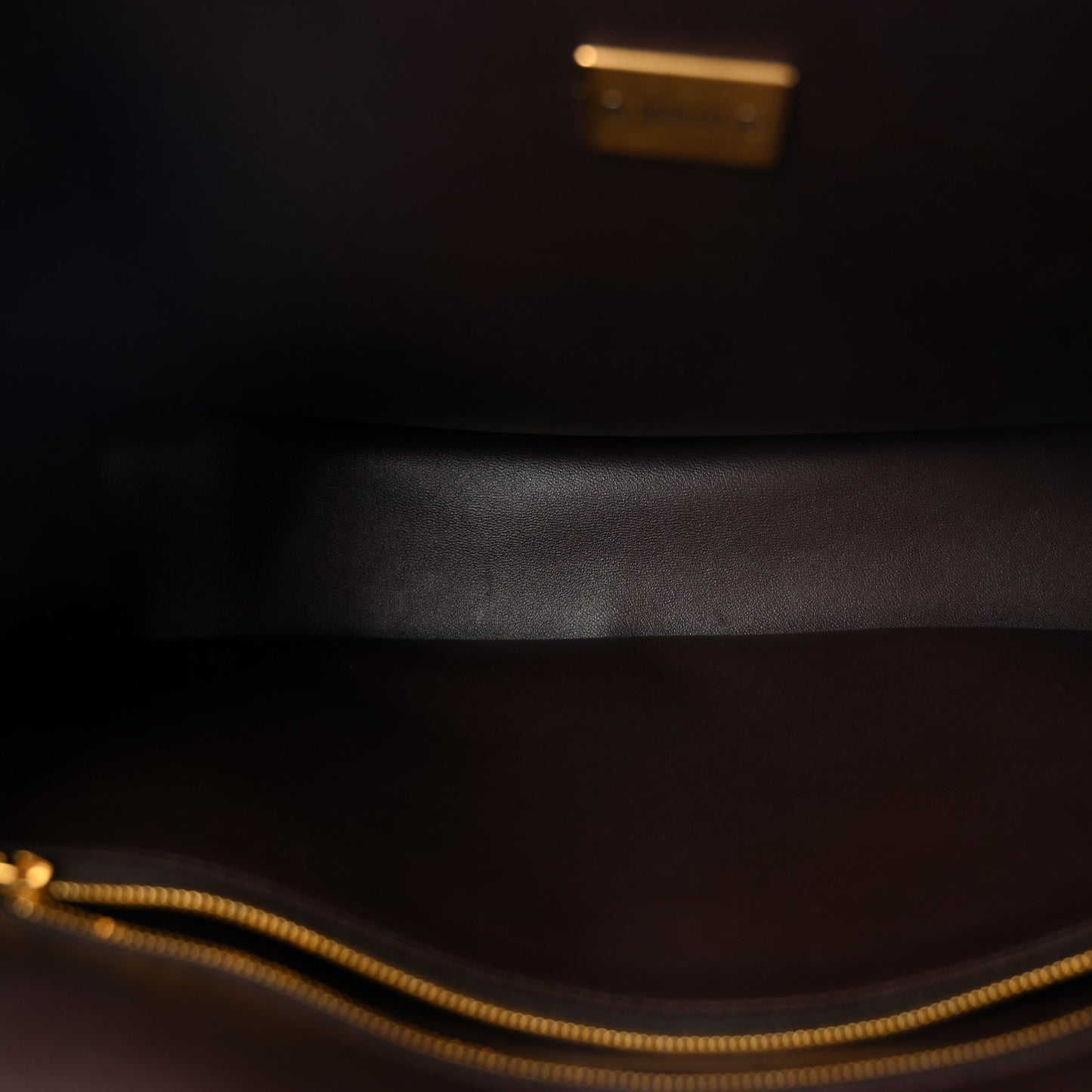 Shiny Calfskin Ostrich Embossed Medium Rodeo Top Handle Handbag Brown