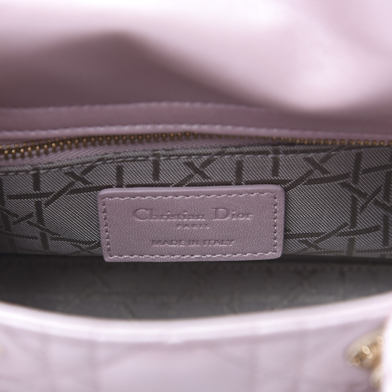 Christian Dior Metallic Lambskin Cannage Mini Lady Dior Lotus 5 of 9
