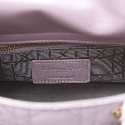 Christian Dior Metallic Lambskin Cannage Mini Lady Dior Lotus 5 of 9