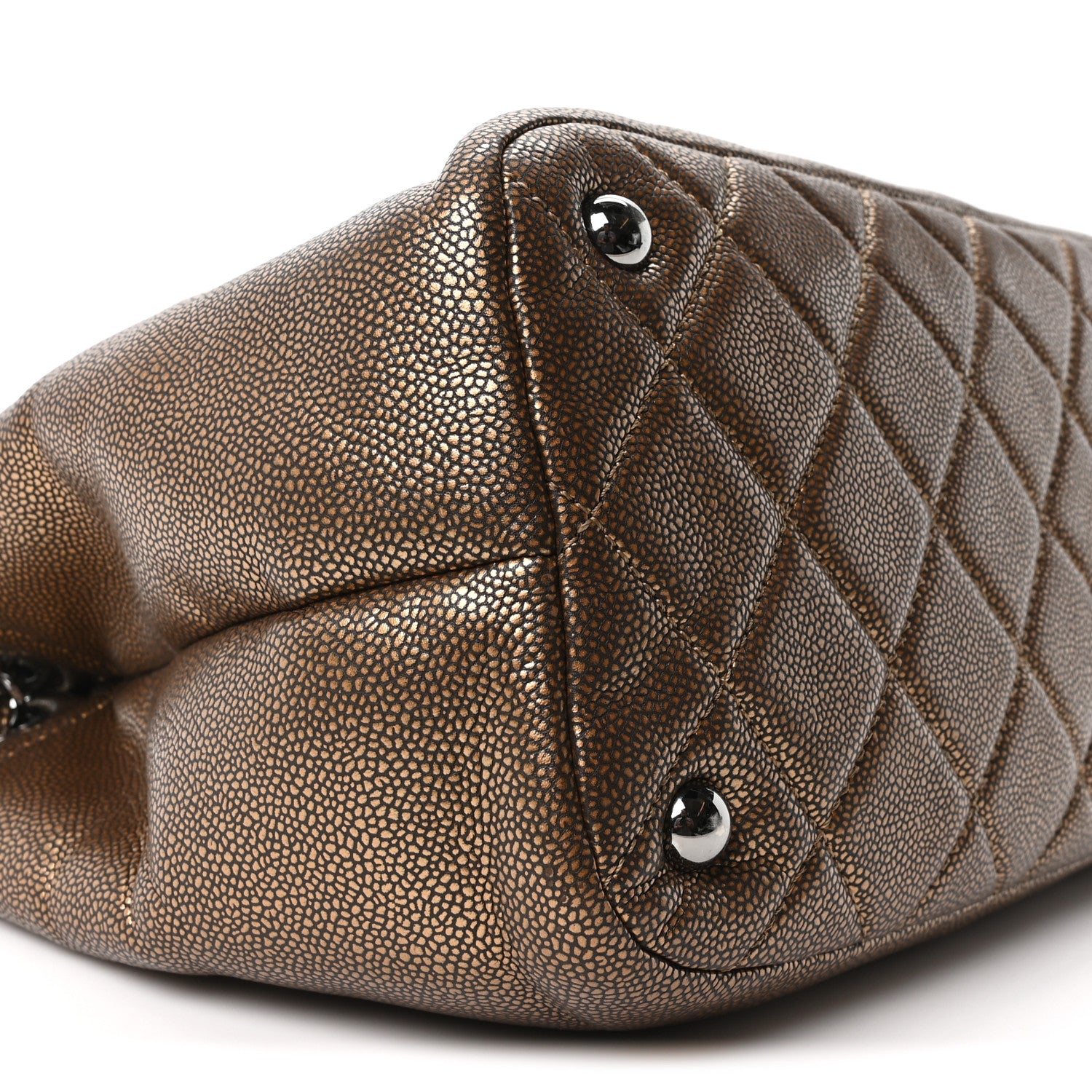 Chanel Metallic Caviar Quilted Large Timeless CC Soft Tote Bronze 9 of 10