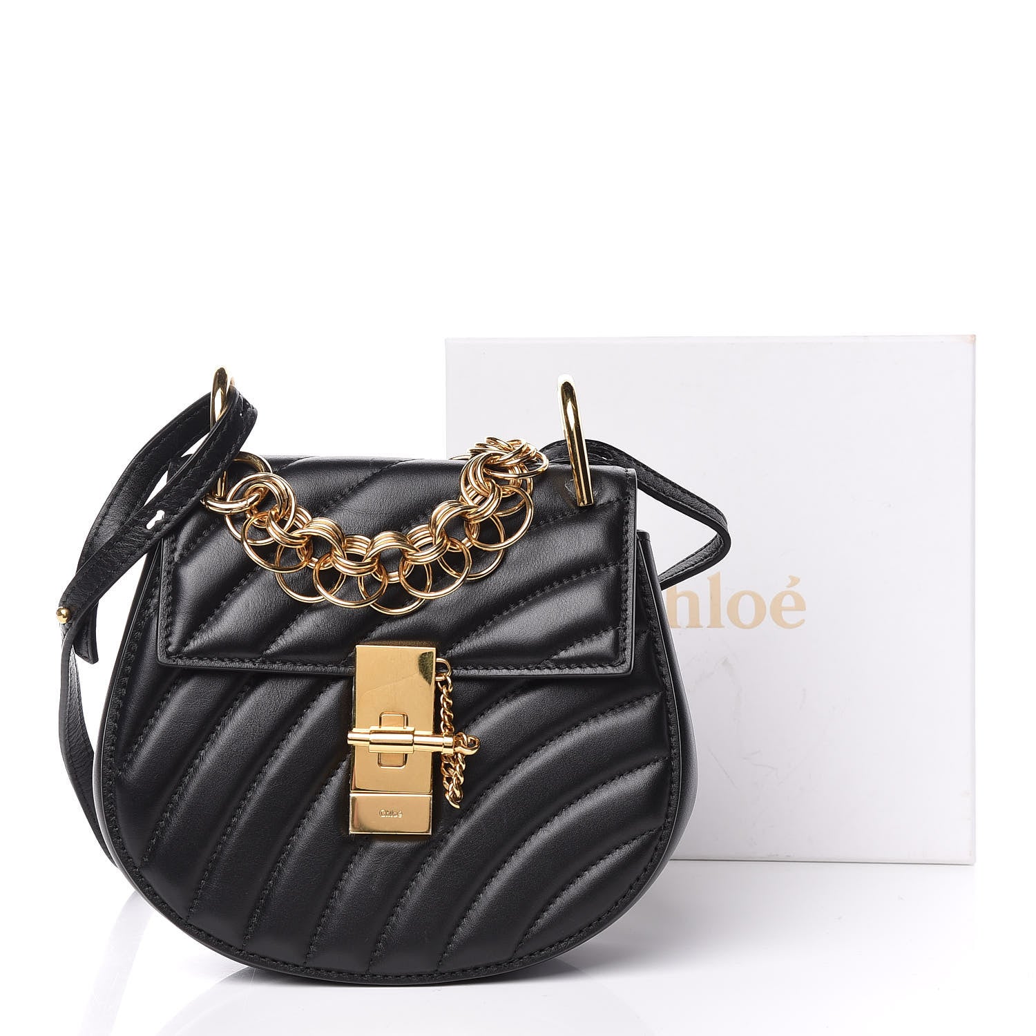 Chloe Calfskin Quilted Mini Drew Bijou Shoulder Bag Black 13 of 13
